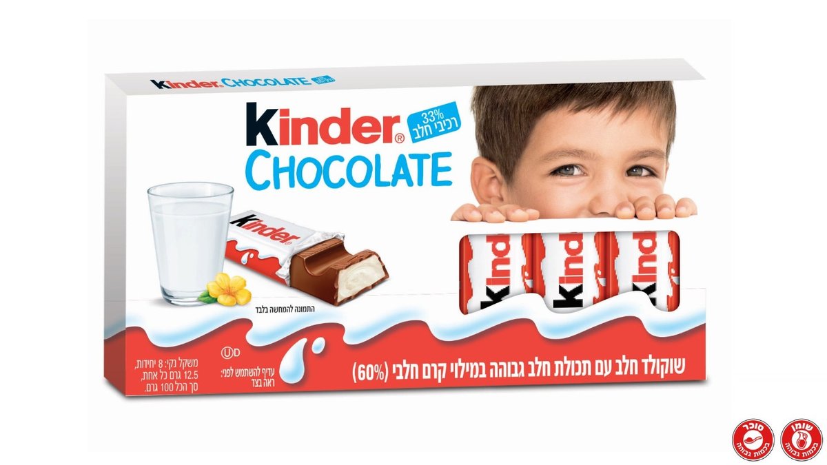 קינדר 16 אצבעות שוקולד 200 גרם KINDER