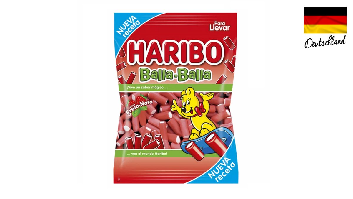 HARIBO BALLA BALLA FRESA Strawberry Gummy Tubes
