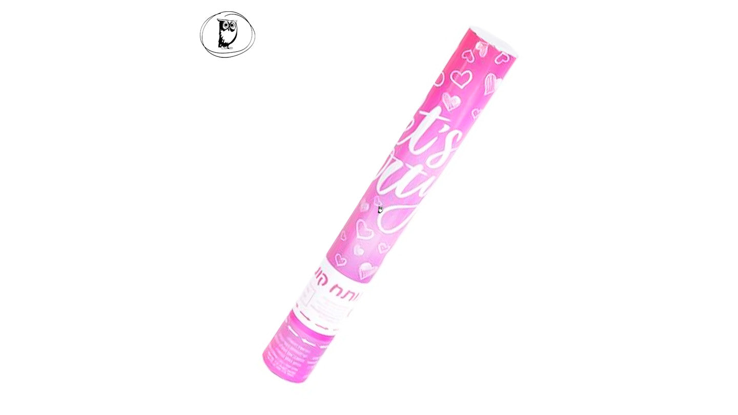 Confetti cannon with pink stars