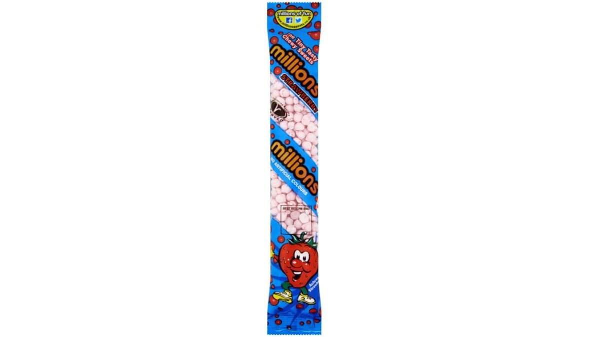 סוכריות לעיסה קטנות בטעם תות באריזה אישית - Millions Strawberry