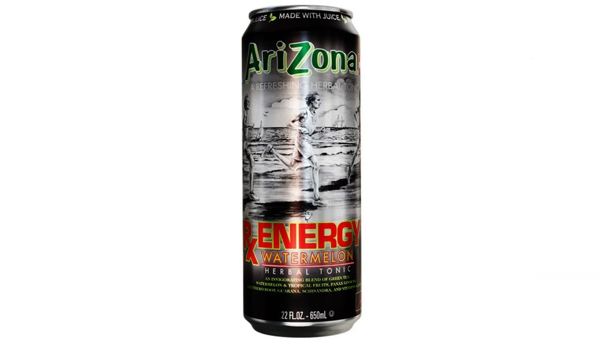 אריזונה תה ירוק בטעם אבטיח עם ג'ינסנג, קפאין וויטמינים - ARIZONA RX ENERGY