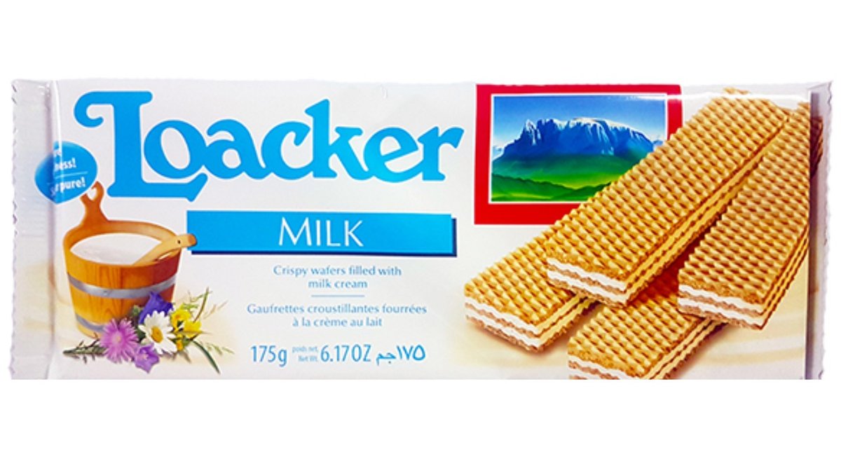 לואקר וופלים במילוי קרם חלבי- LOACKER MILK