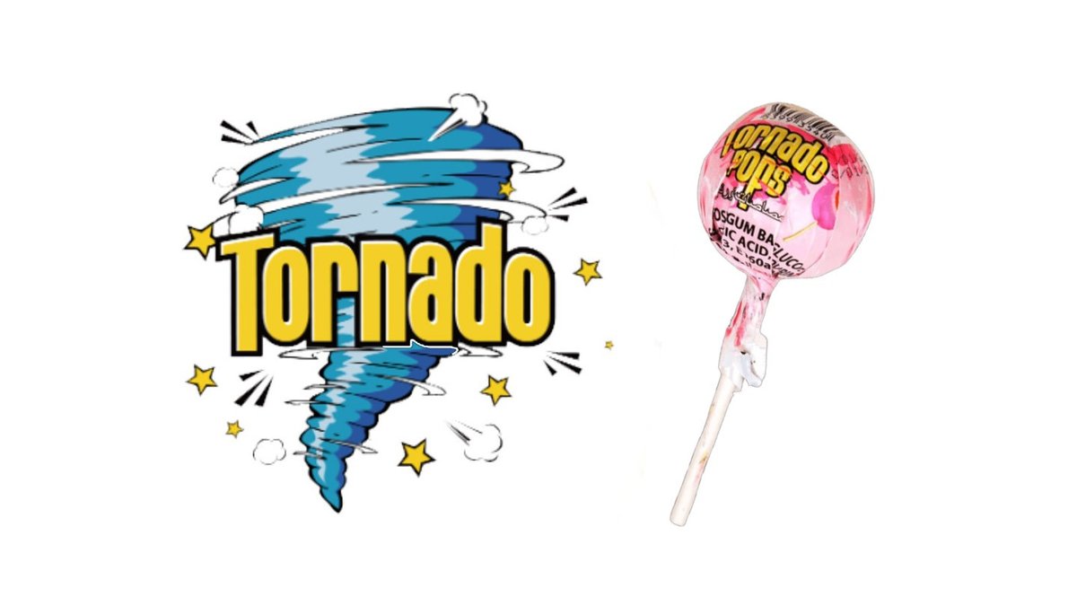 Jaw-breaking strawberry-flavored lollipop with bubblegum filling - TORNADO POPS STRAWBERRY