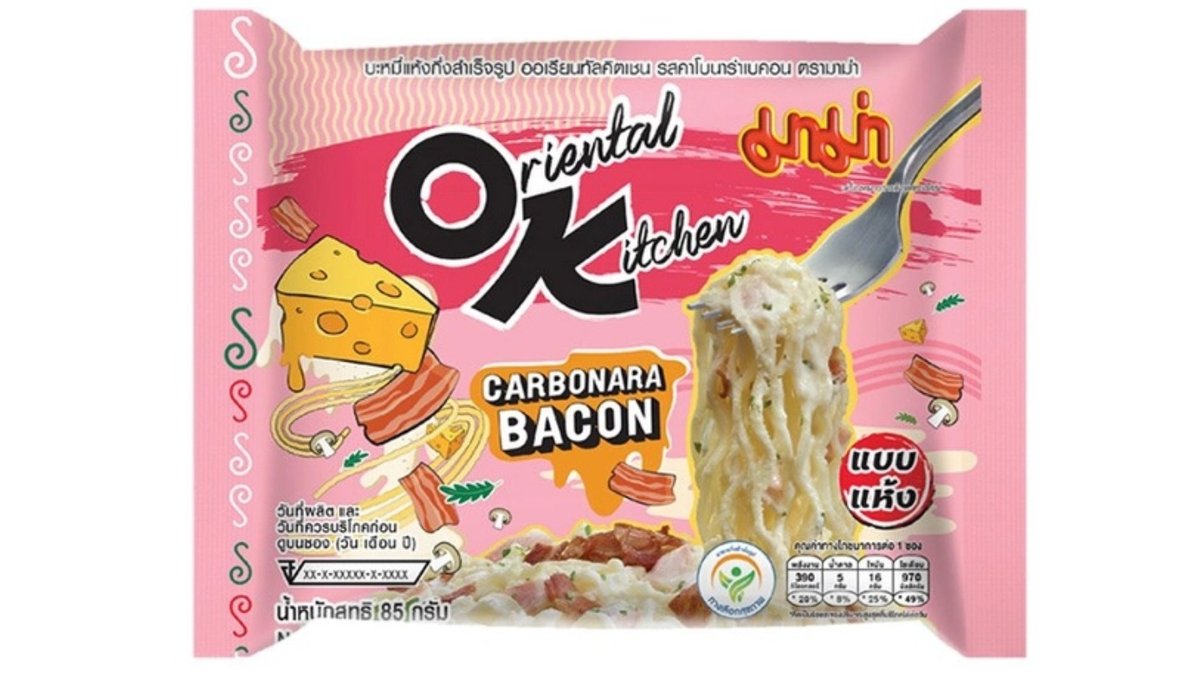 נודלס ראמן בטעם בייקון קרבונרה בשקית - MAMA Oriental Kitchen OK Carbonara Bacon