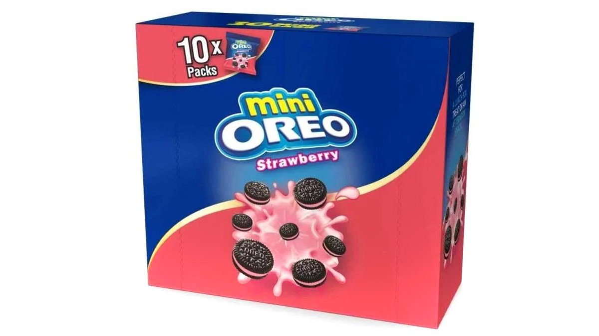 מארז 10 שקיות עוגיות אוראו שוקו תות - OREO MINI STRAWBERRY