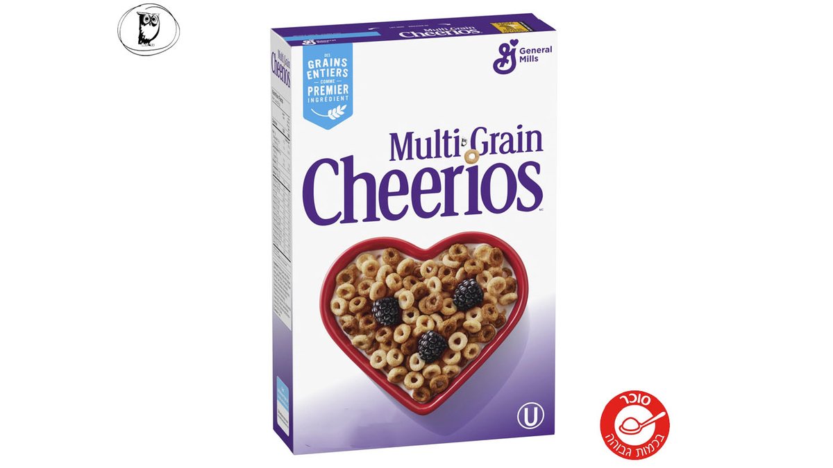 דגני בוקר על בסיס שיבולת שועל מלאה ותירס מלא - MULTI GRAIN CHEERIOS