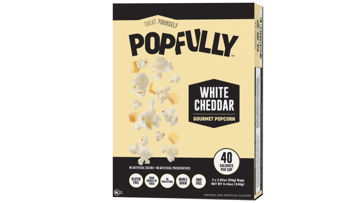 פופקורן למיקרו בטעם צ'דר לבן - Popfully WHITE CHEDDAR