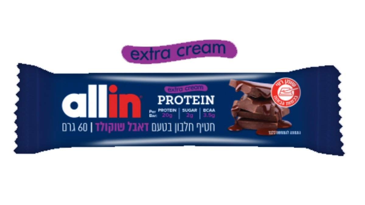 אול אין חטיף חלבון דאבל שוקולד - ALL IN