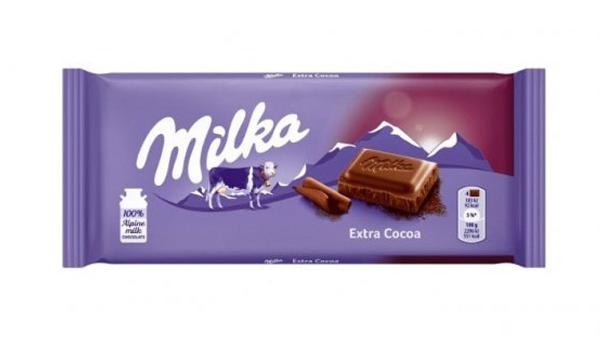 מילקה טבלת שוקולד עם אקסטרה קקאו MILKA Extra Cocoa