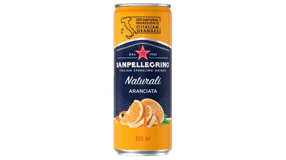 סן פלגרינו פחית משקה מוגז סודה תפוז - SANPELLEGRINO ARANCIATA
