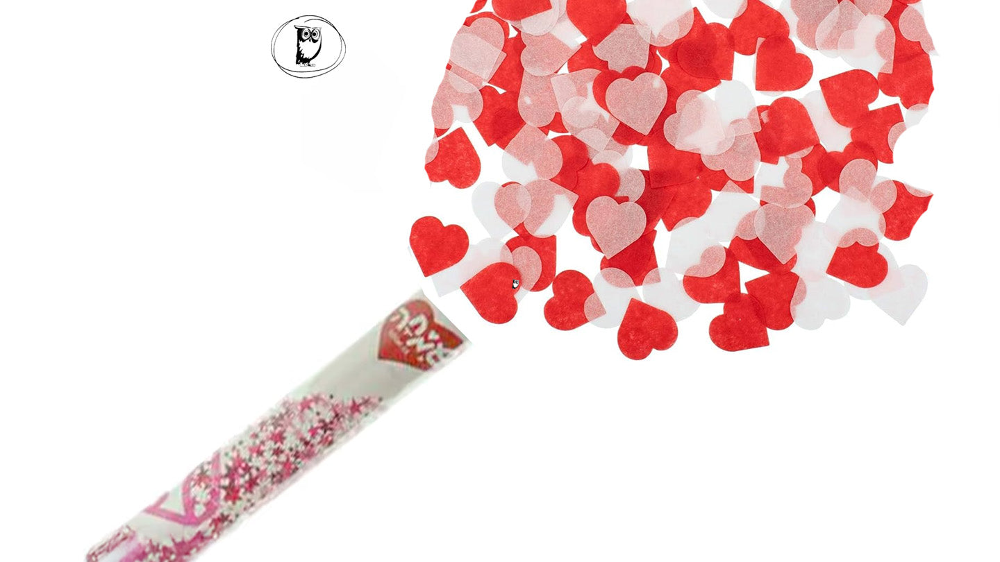 Confetti cannon with pink stars