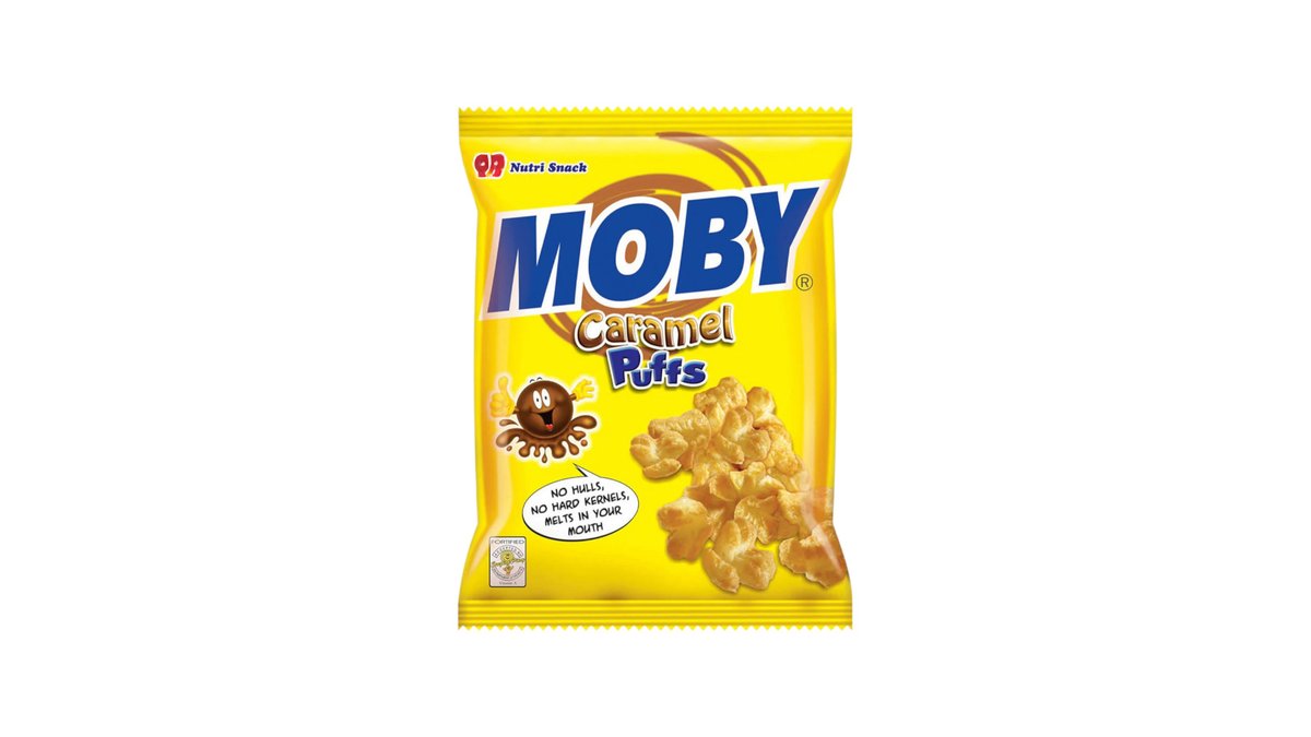 חטיף על בסיס תירס בטעם קרמל - MOBY CARAMEL FLAVOR PUFF SNACK