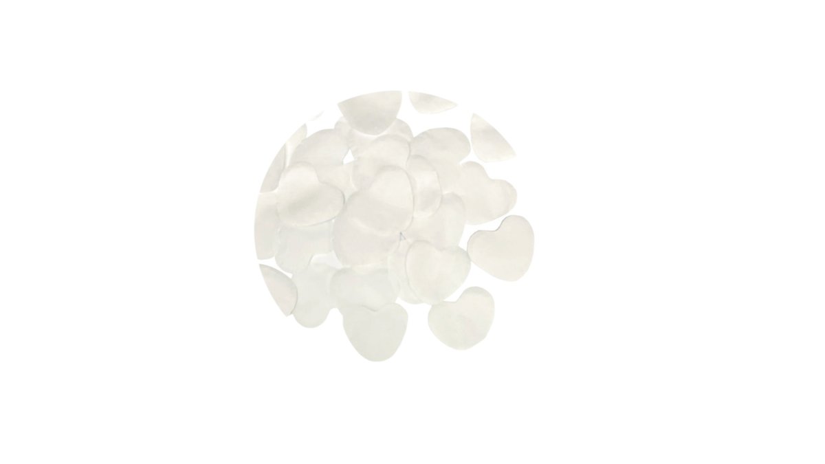 תותח קונפטי גדול לבבות לבנים