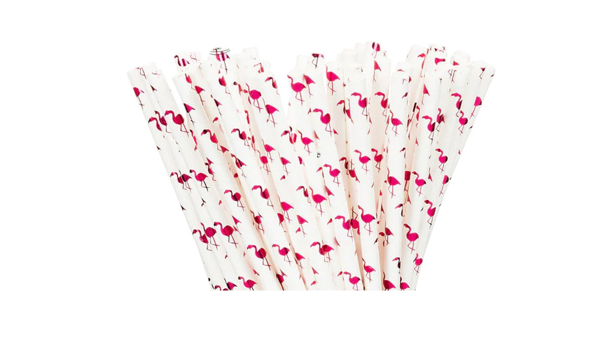 25 קשים מתכלים מנייר עם עיטורי פלמינגו