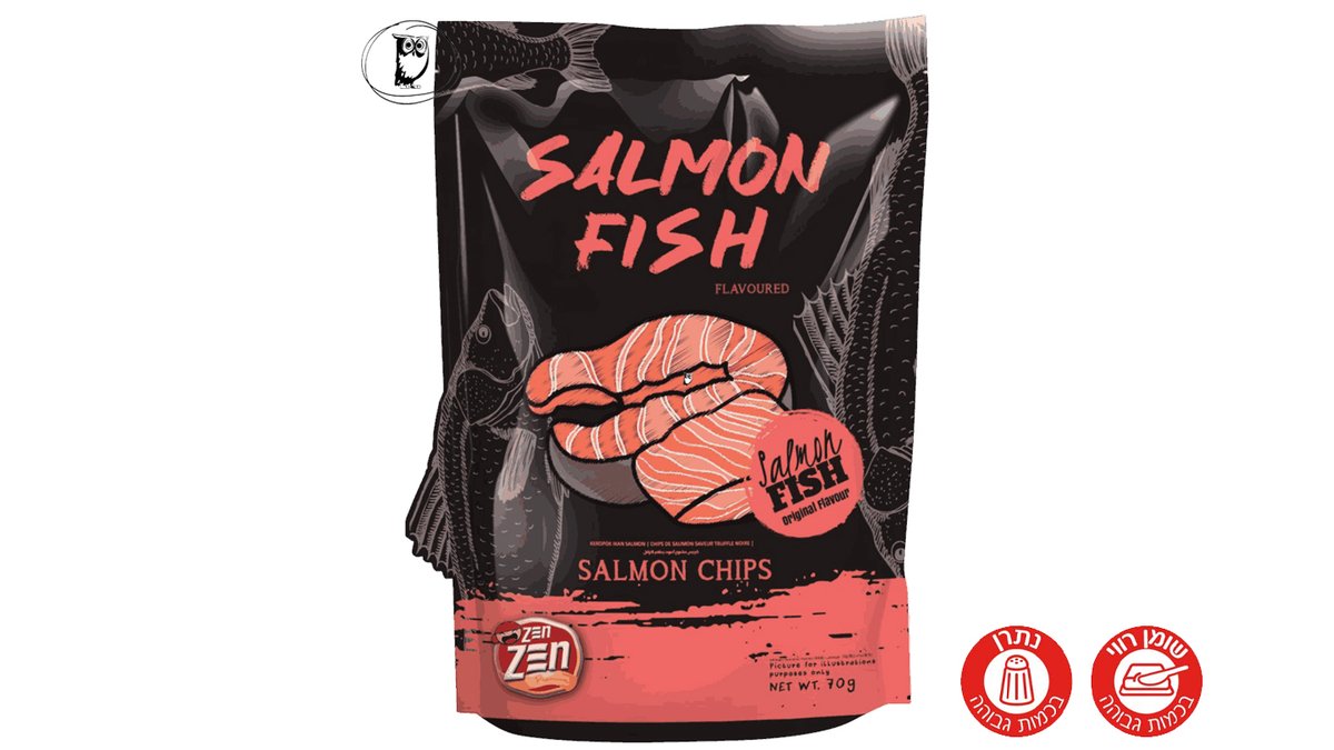 חטיף על בסיס עמילן טפיוקה בטעם סלמון - ZEN ZEN