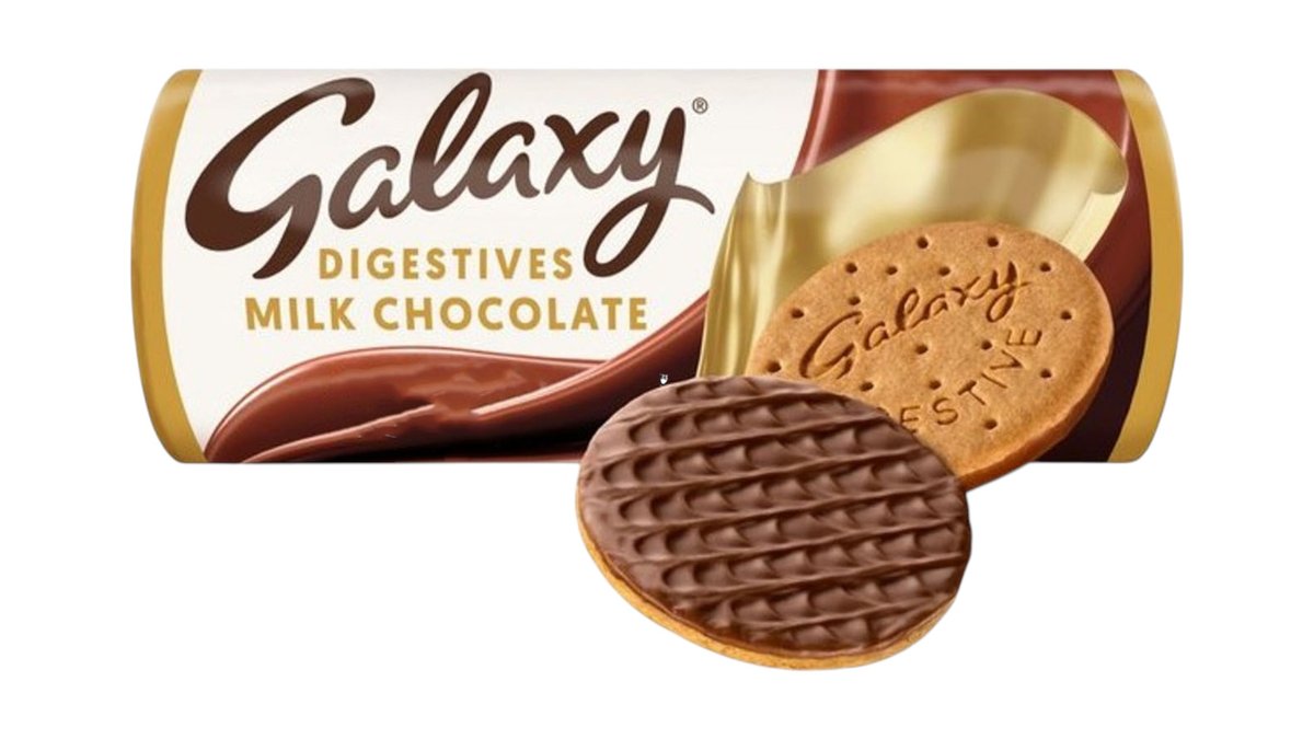 עוגיות קמח חיטה מלאה מצופות שוקולד - GALAXY Digestives Milk Chocolate