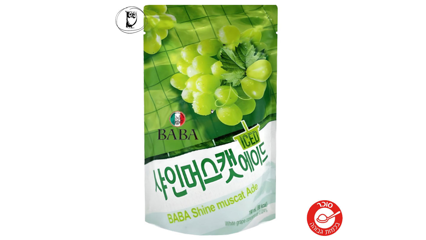משקה קוריאני בטעם ענבי מוסקט בשקית– BABA Shine Muscat Ade