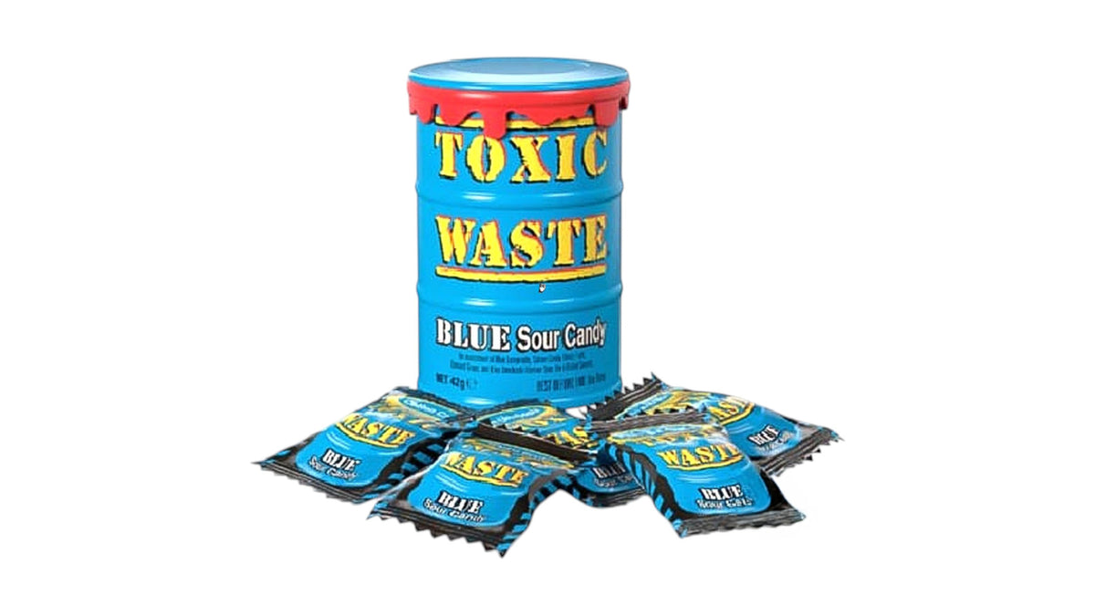 סוכריות חמוצות בחבית תכלת - TOXIC WASTE BLUE SOUR CANDY