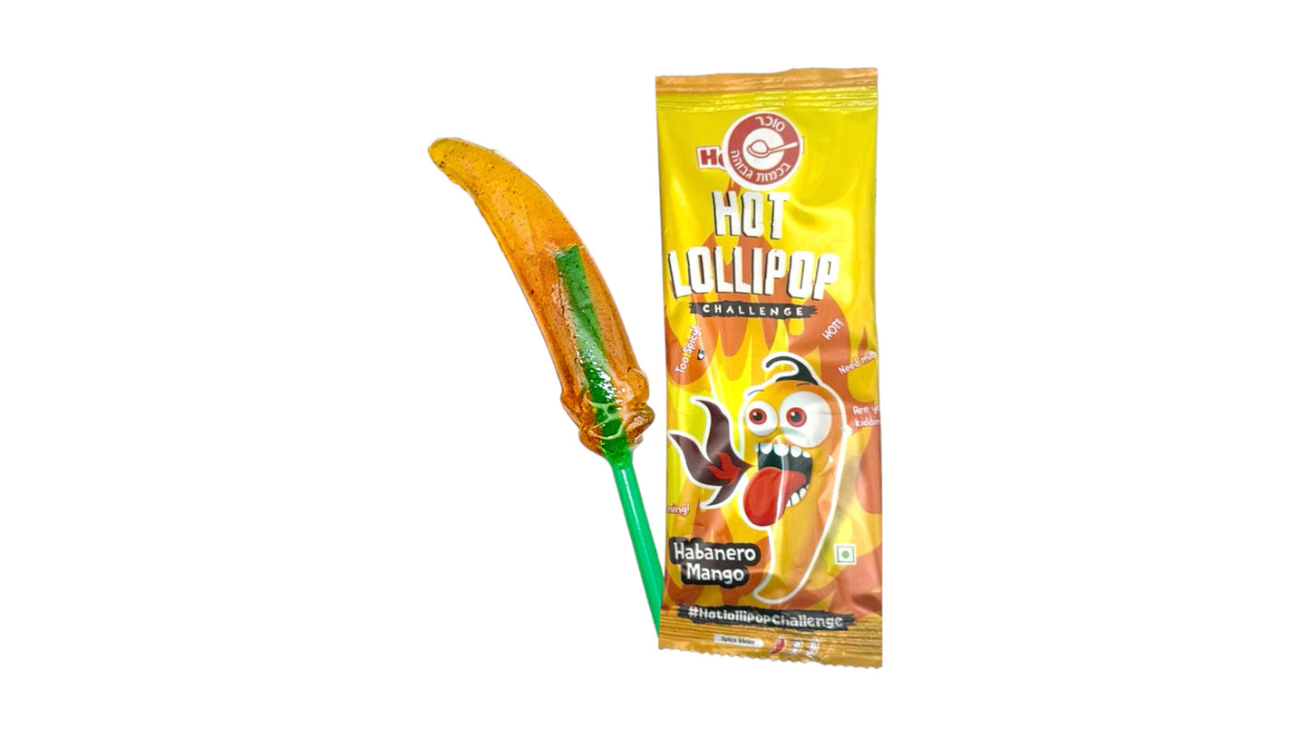 סוכריה ג'לי על מקל בטעם מנגו הבאנרו - Hot Lollipop Challenge Habanero Mango