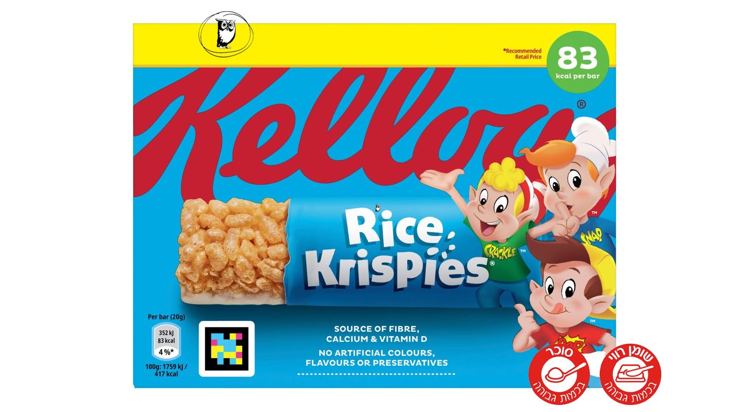 קלוגס רייס קריספיז רביעיית חטיפי דגנים - Kellogg's Rice Krispies Bars
