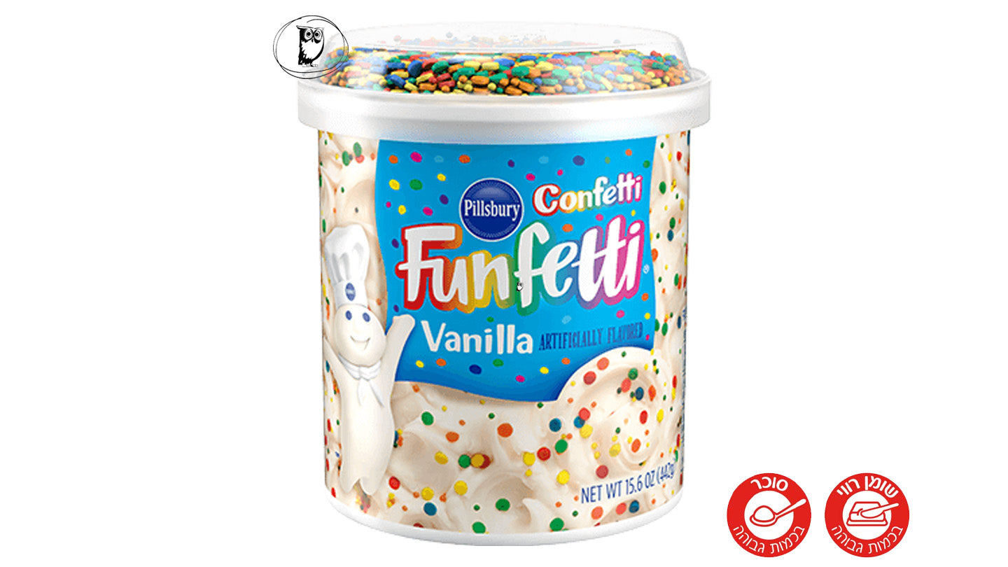 Purple vanilla flavored cake frosting with colorful candies - PILLSBURY FUNFETTI BOLD PURPLE