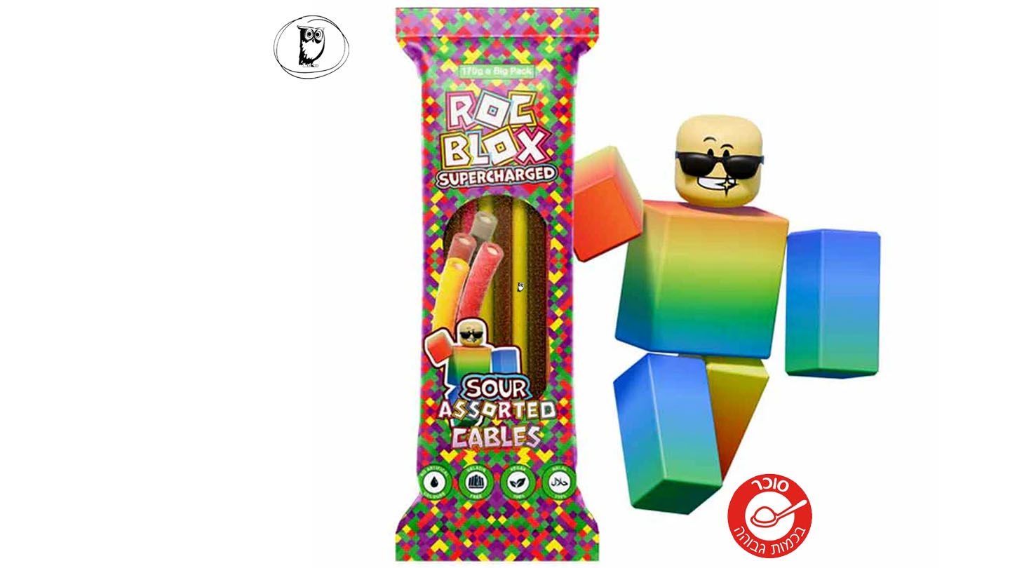 גומי צינורות חמוצים בטעם פירות - ROC BLOX