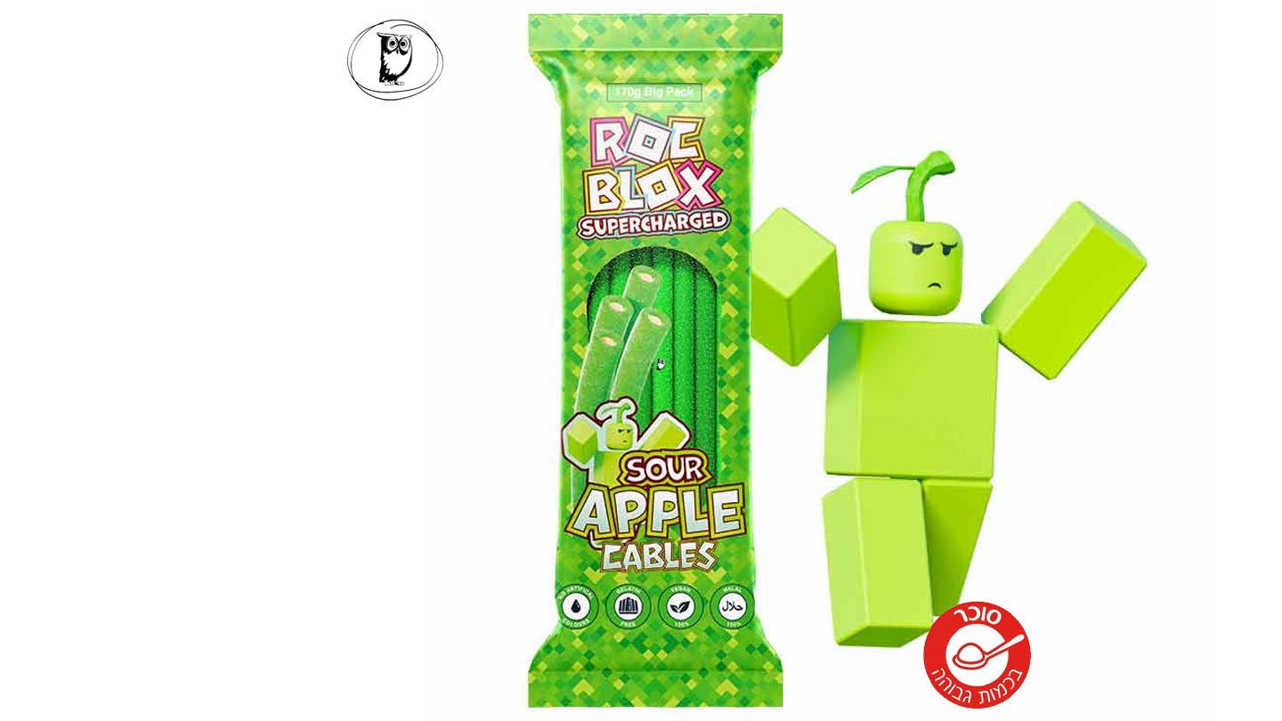 גומי צינורות חמוצים בטעם תפוח - ROC BLOX
