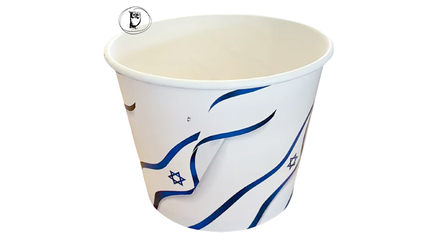 דלי נייר בינוני לפופקורן עם דגל ישראל