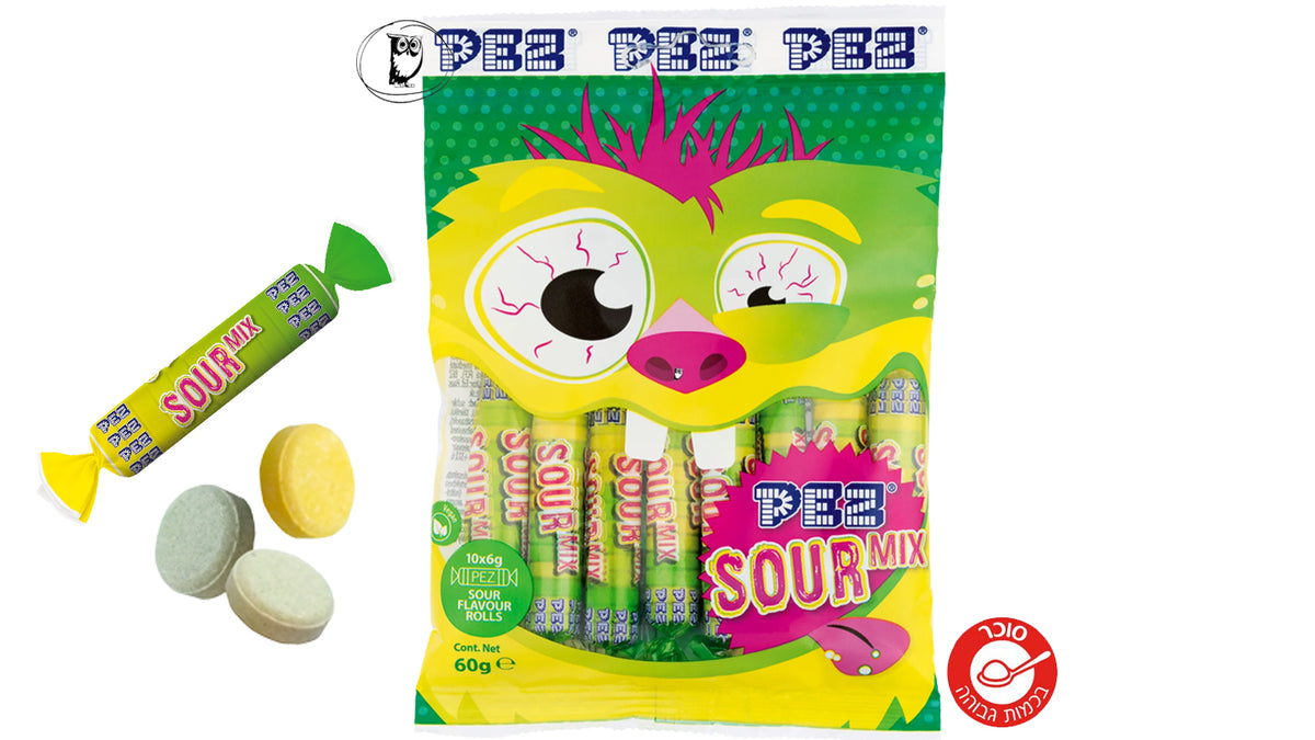 מארז סוכריות PEZ חמוצות בטעמי פירות - PEZ Sour Mix