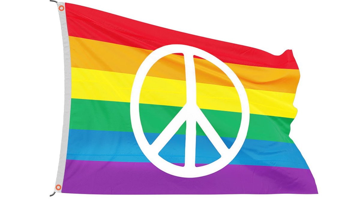 דגל גאווה ענק עם הסמל PEACE