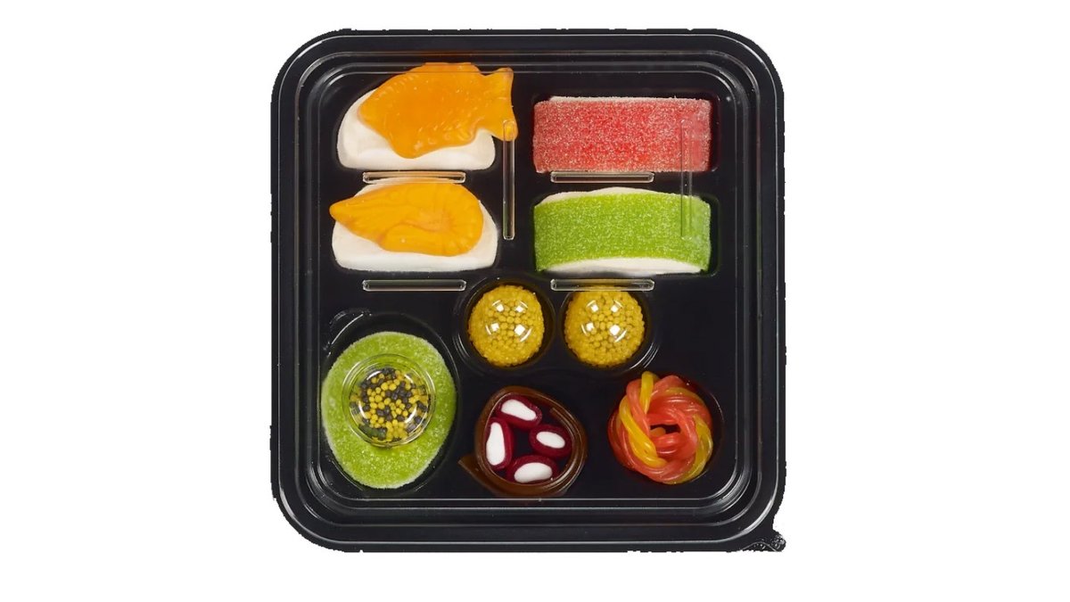 גומי במגש בצורת סושי - LOOK O LOOK CANDY SUSHI