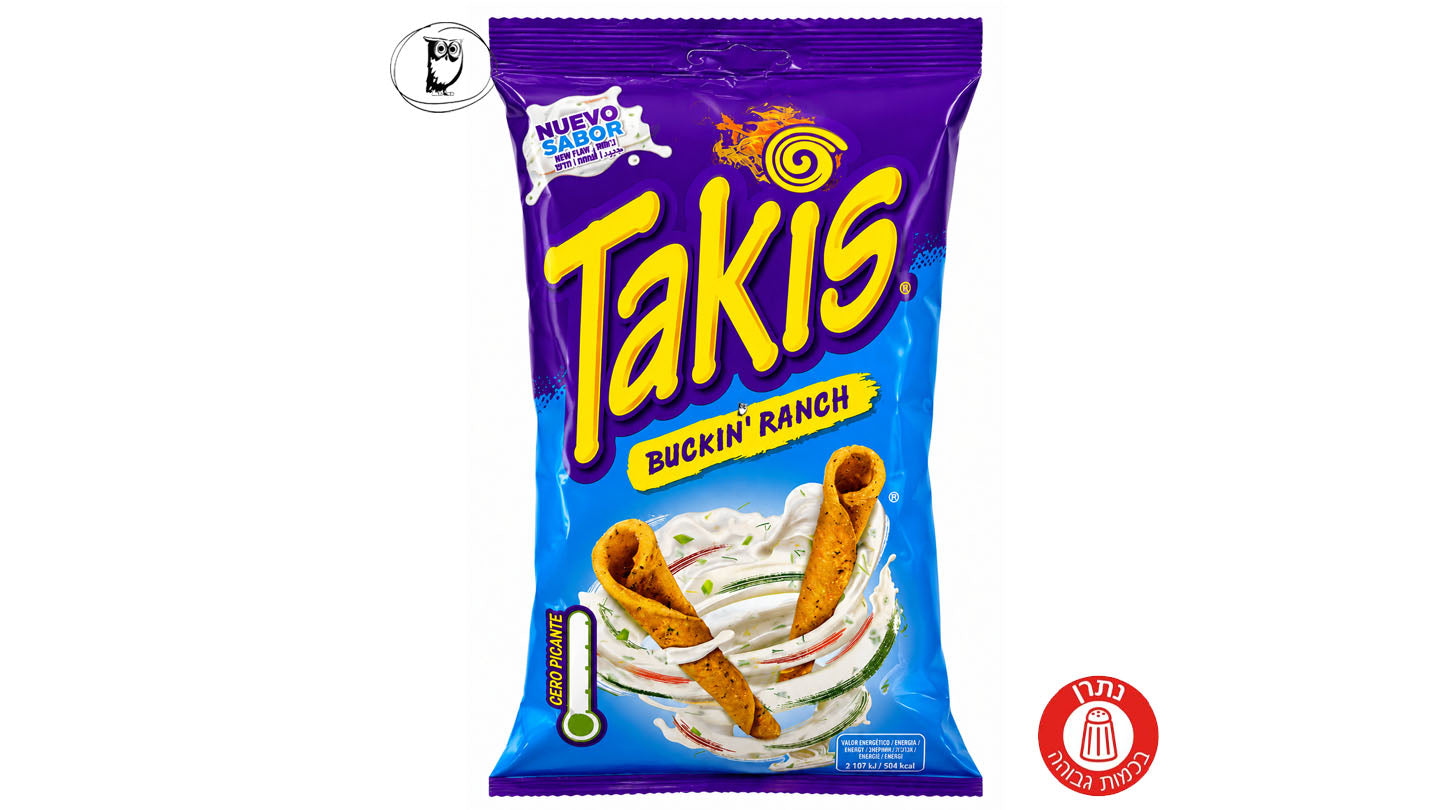 Takis corn snack with non-spicy ranch flavor - TAKIS BUCKIN' RANCH
