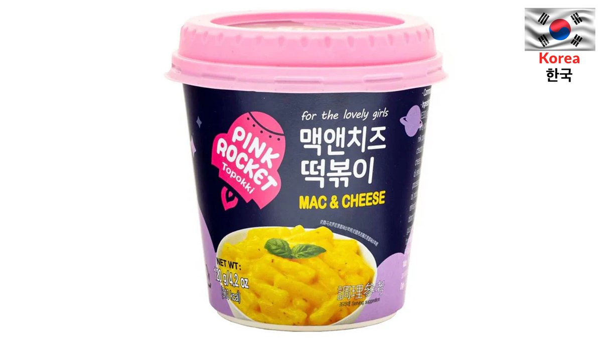 טוקבוקי בטעם מאק & צ'יז בכוס להכנה מהירה - PINK ROCKET Topokki Mac & Cheese