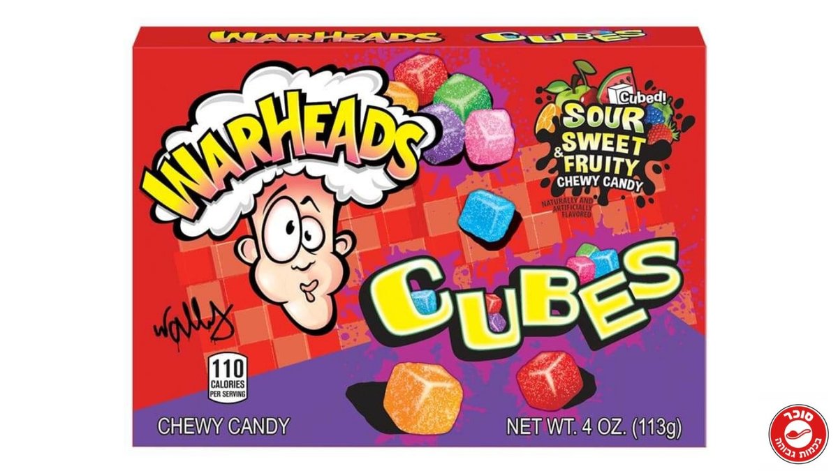וורהדס קוביות גומי חמוצות בטעמי פירות - Warheads Cubes