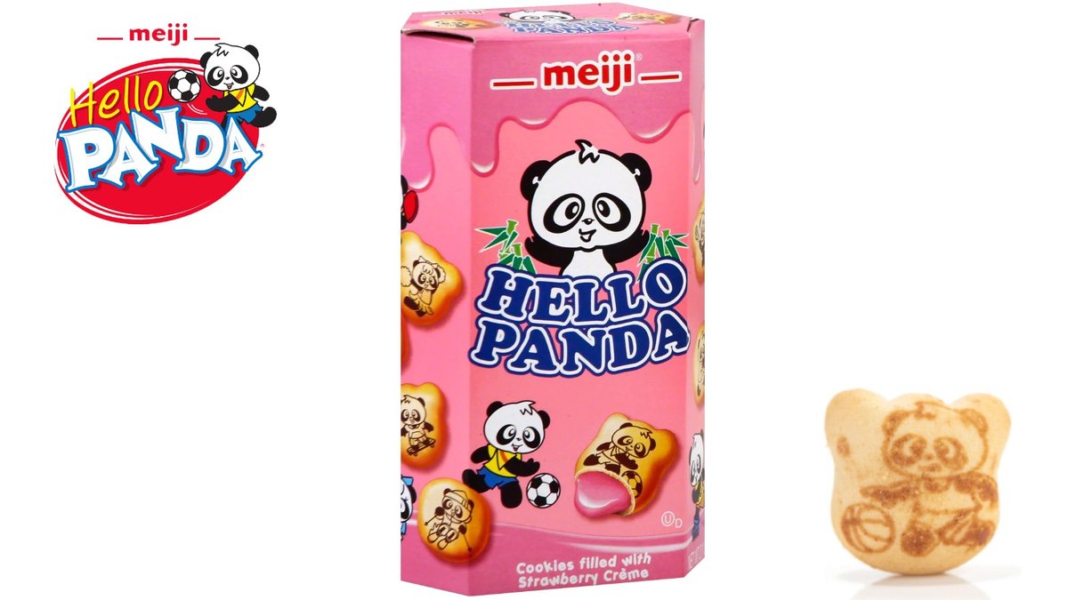 הלו פנדה עוגיות קטנטנות ממולאות בקרם תות - Meiji Hello Panda Strawberry