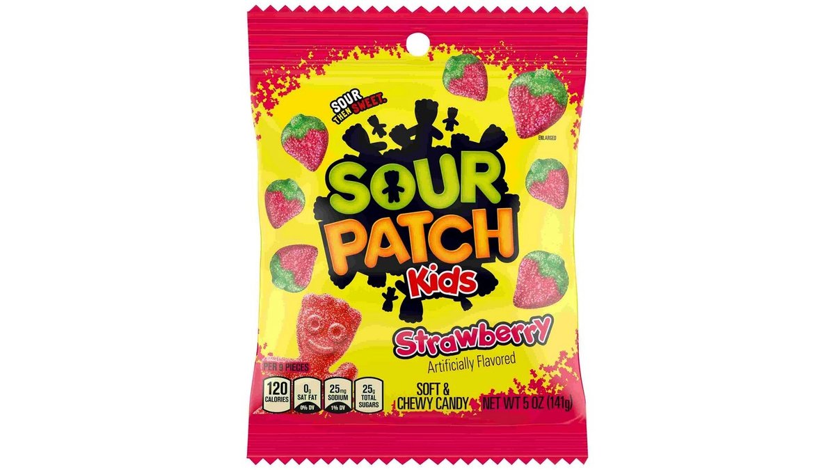 גומי סאוור פאץ' חמוץ בטעם תות - SOUR PATCH STRAWBERRY