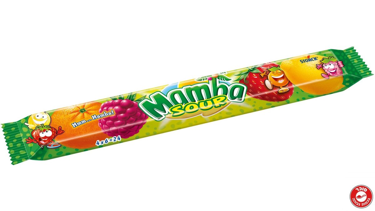 ממבה טופי ענק חמוץ בטעמי פירות - MAMBA SOUR