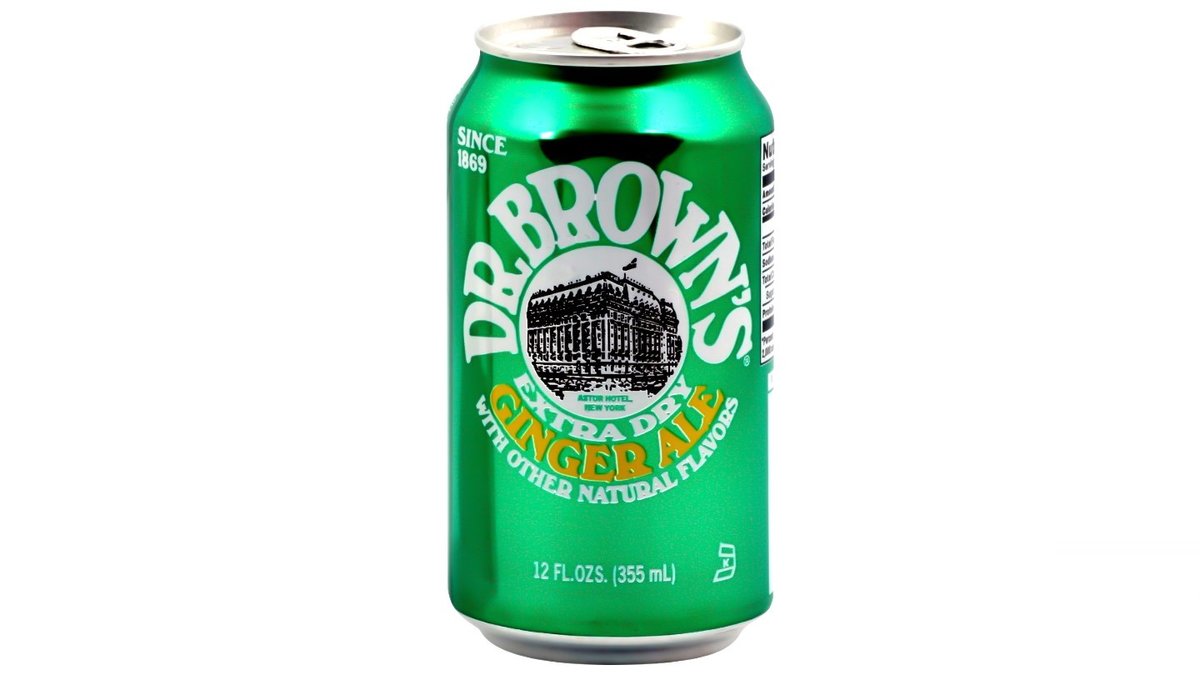 דר' בראון פחית משקה תוסס ג'ינג'ר אייל - DR. BROWN GINGER ALE