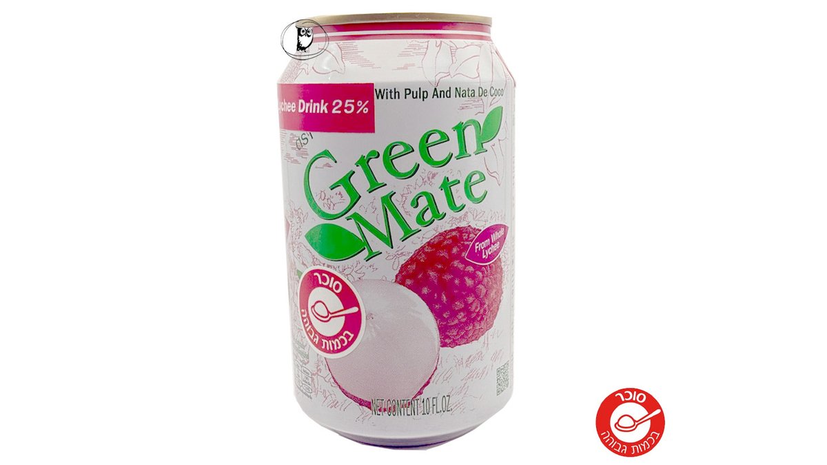 פחית מיץ ליצ'י וג'ל קוקוס - GREEN MATE
