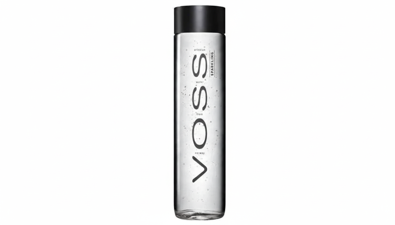 Carbonated mineral water in a glass bottle - VOSS