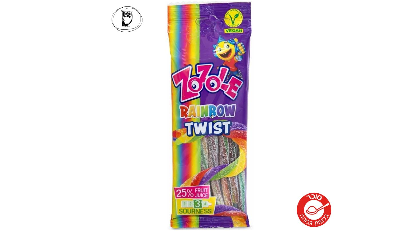 גומי ספגטי טוויסט טבעוני חמוץ קשת בענן - Z0ZOLE