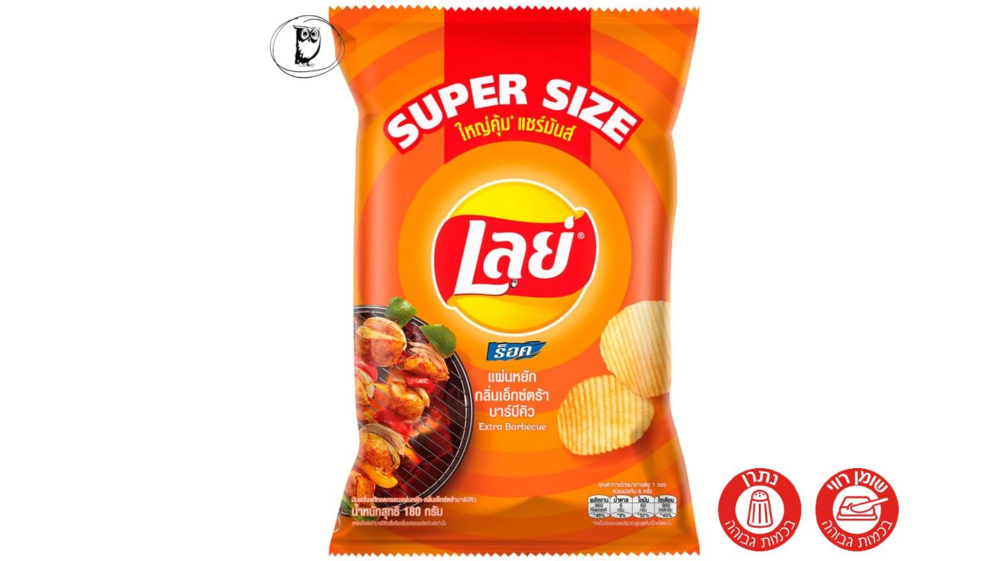 חטיף תפוחי אדמה בטעם ברביקיו - Lays Extra Barbecue