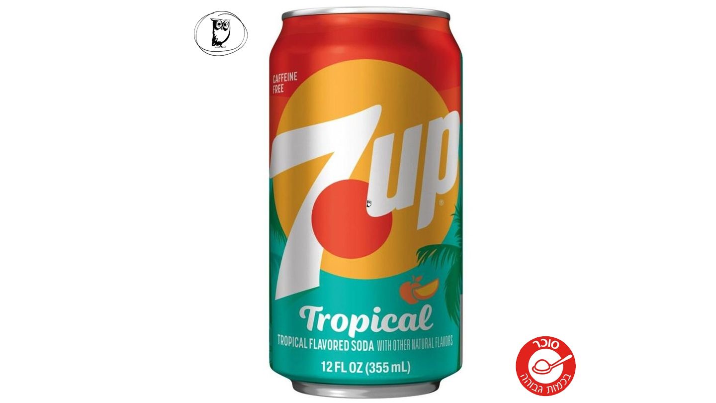 סבן אפ פחית משקה מוגז בטעם טרופי - 7UP Tropical
