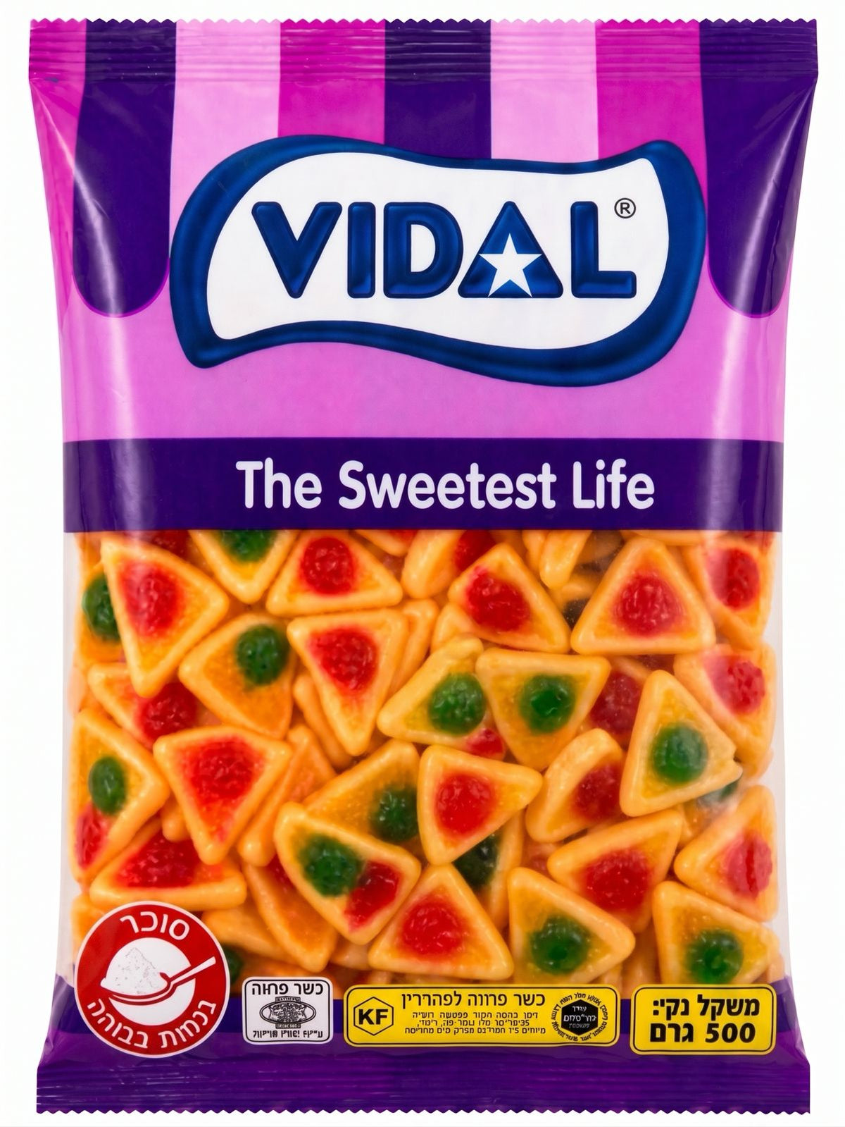 שקית חצי ק"ג- גומי בצורת משלושי פיצה - VIDAL
