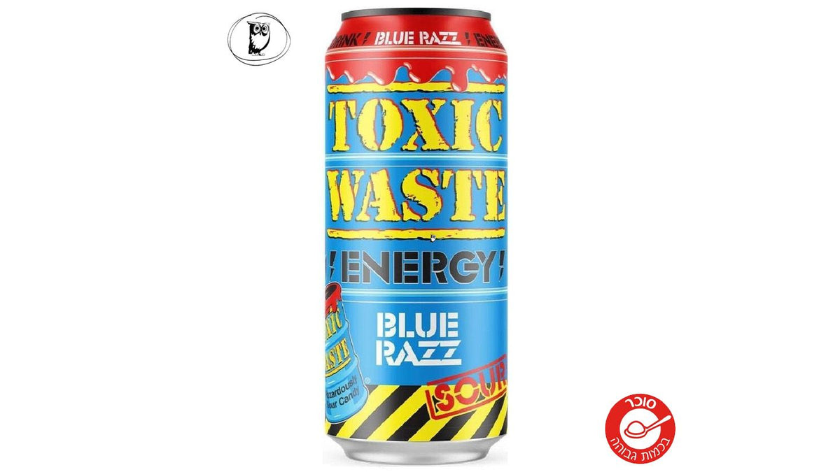 משקה אנרגיה מוגז בטעם פטל כחול - Toxic Waste Energy Blue Razz