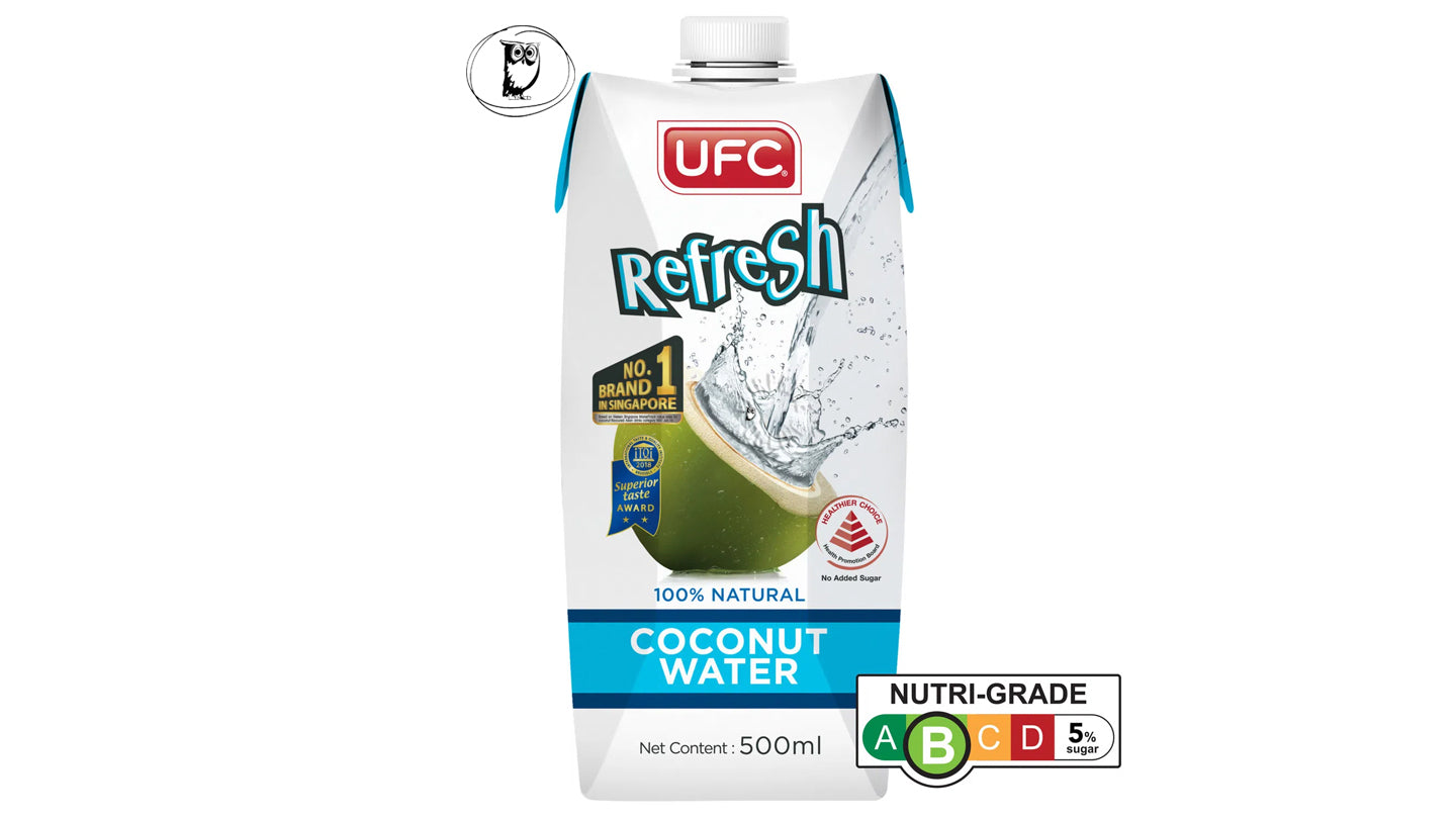 חצי ליטר מי קוקוס 100% לשתיה - UFC Refresh Coconut Water