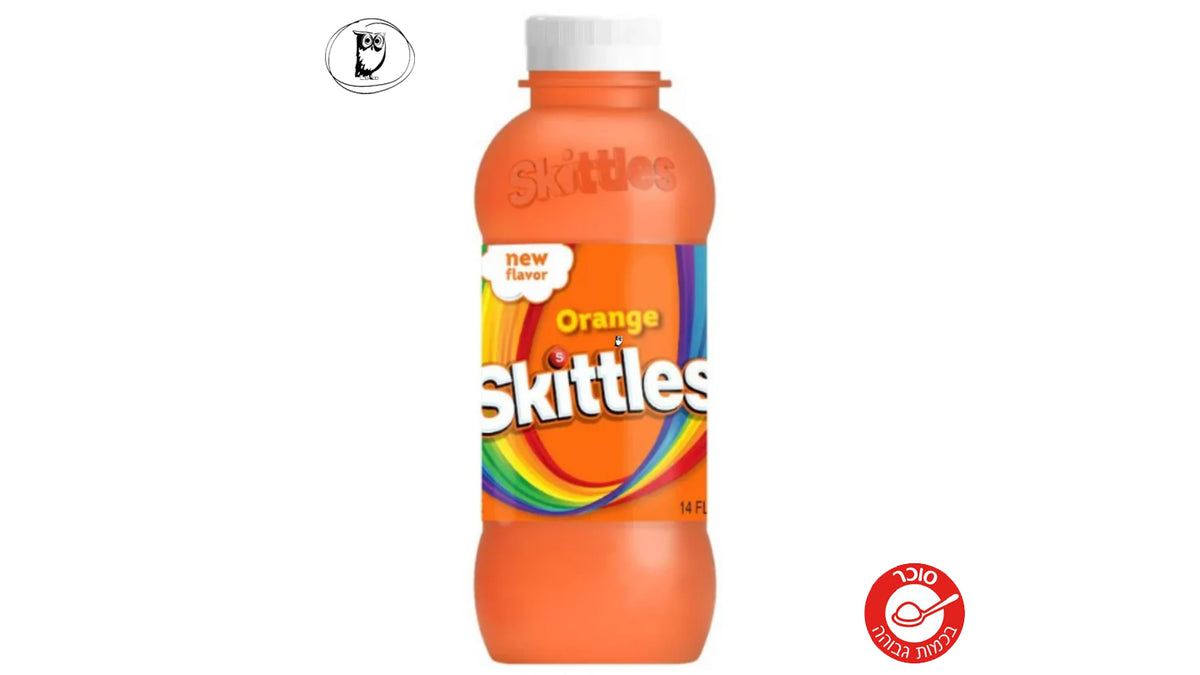 SKITTLES - בקבוק משקה קל בטעם סוכריות סקיטלס תפוז