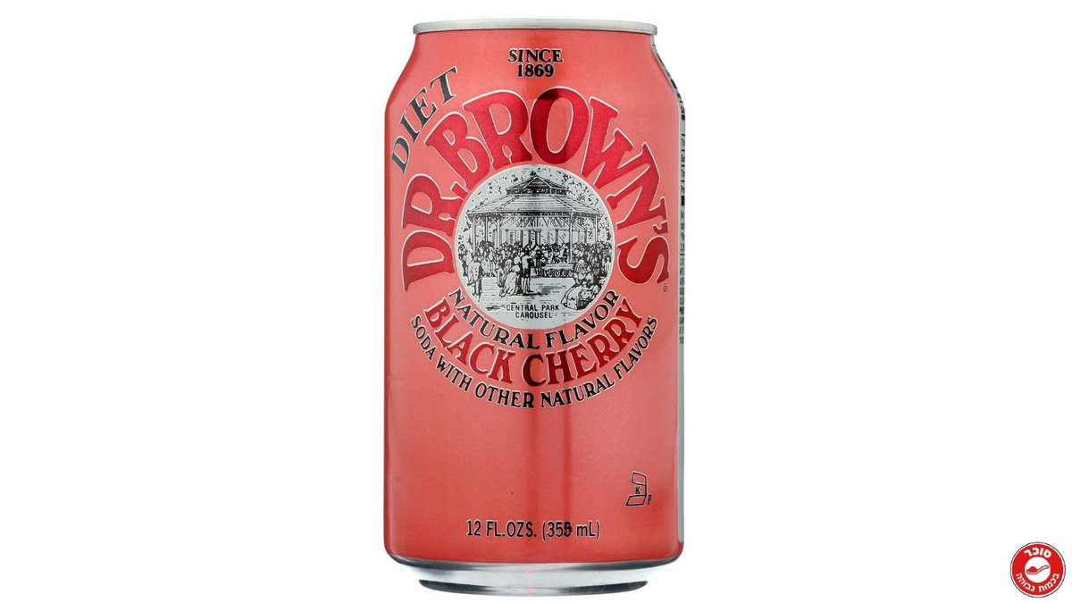 דר' בראון משקה תוסס דובדבן שחור דיאט - DR. BROWN BLACK CHERRY DIET