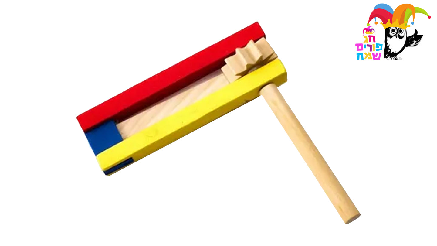 Colorful wooden rattle (length 11 cm)