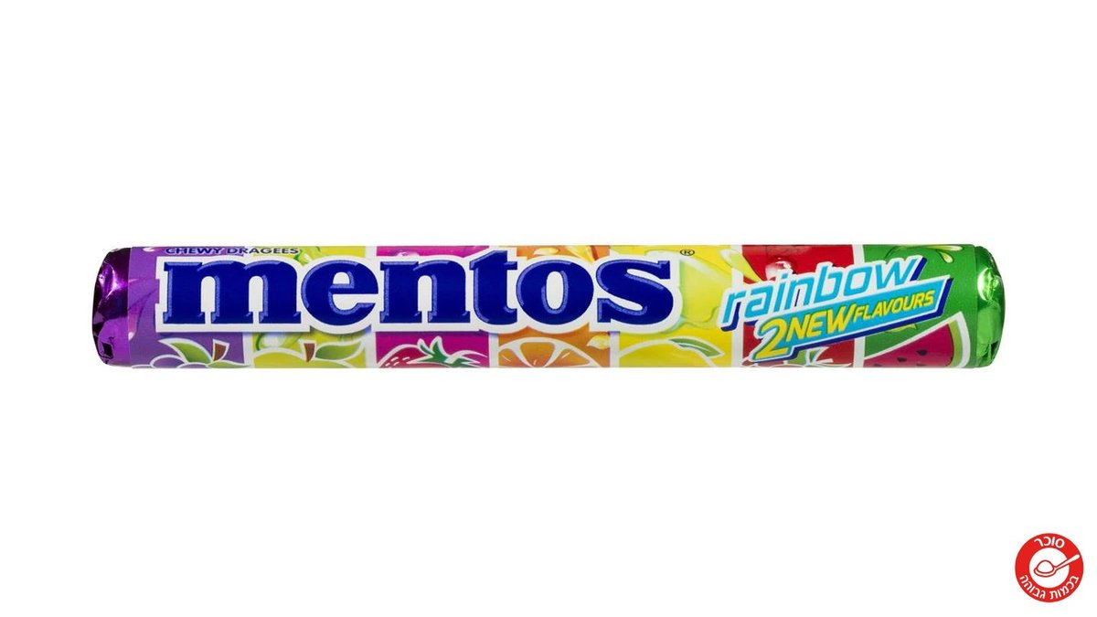 מנטוס גליל סוכריות לעיסה בצבעי הקשת - MENTOS RAINBOW